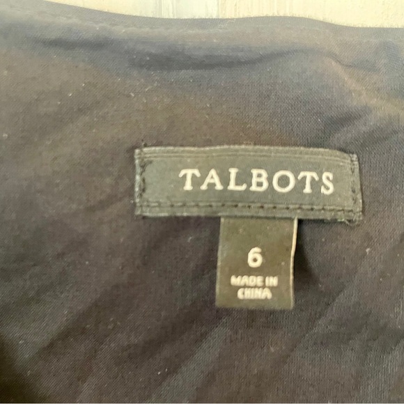 Talbots Black and white daisy Sleeveless Dress Sz6 flounce‎ hem - Picture 5 of 8